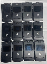 Lot of 12 Black Motorola RAZR V3 Flip Cell Phones GSM 2G