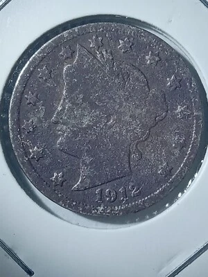 1912 Doubled Die Obverse V Nickel!!  Date!! Toned - Image 1 of 4