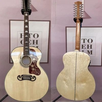 Unbranded 43''12 Strings Acoustic Electric Guitar Solid Spruce Top J-200 301 - Image 1 of 4
