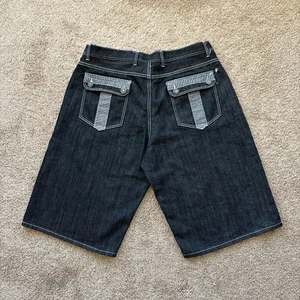 Vintage Y2K Red Ape Embroidered Baggy Jean Shorts Jorts Size 40 (Fits 36) - Picture 1 of 12