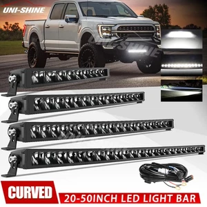 Curved 20"30"40"50" Slim Single Row LED Night Light Bar Off Road Driving SUV ATV - Picture 1 of 23