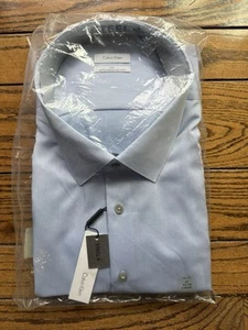 Calvin Klein Button Dress Shirt 5X Large Tall 22 35/36 Light Blue $79.50 New !! - Picture 1 of 4