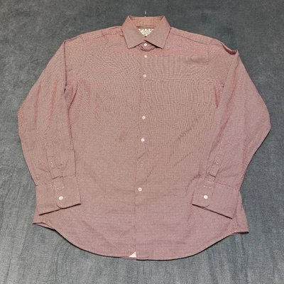 Thomas Pink Jermyn Street Dress Shirt Mens 16.5 Red Geometric Print Slim Fit - Image 1 of 4