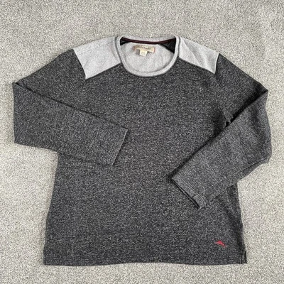 Tommy Bahama 男式羊毛衬里圆领舒适休闲运动衫灰色 XL 码 — 第 1/4 张图片