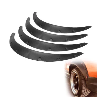 4X Universal Balck Fender Flares Polyurethane Wide Car Wheel Arches Body Kit - Image 1 of 4