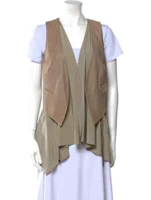 Brunello Cucinelli Chaleco de Cuero/Top Sin Mangas de Seda S Foto 1 de 3