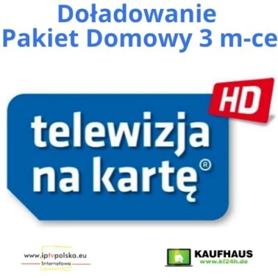 1 m-c DOMOWY Telewizja na scheda ricarica NC+ TVN Doladowanie Polsat TnK NC+ TVP - Immagine 1 di 2