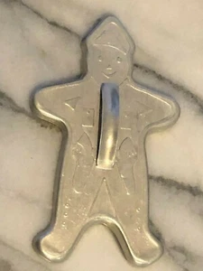 Vintage Gingerbread Man Boy Cookie Cutter Xmas Aluminum Gun Holster Police NICE! - Picture 1 of 2