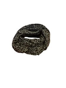 Bufanda Leopardo/Guepardo Gris Infinito Negro Poli Algodón Mezcla - Imagen 1 de 1