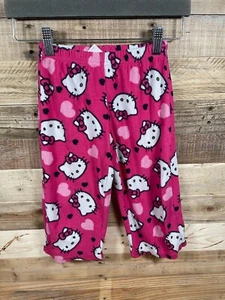 Hello Kitty Pink Hearts Girls 4 Pajama Pants Cat Fleece Stretch Warm PJ Bottoms - Picture 1 of 3