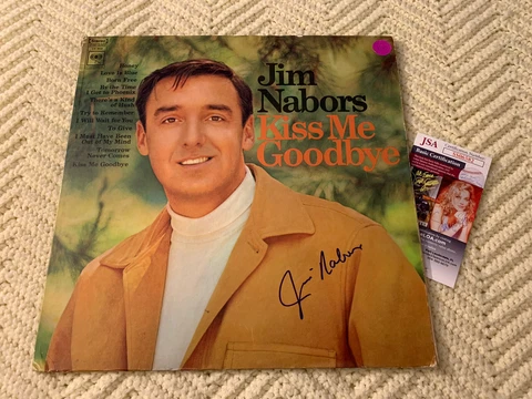 Jim Nabors SIGNED ALBUM COVER JSA Authenticated COA Kiss Me Goodbye Cover