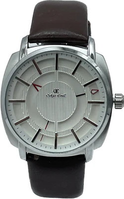 Oskar Emil Classic INDUS relógio masculino qualidade aço inoxidável pulseira de couro marrom - Imagem 1 de 4