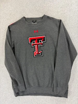 Texas Tech Red Raiders Under Armour Campus Crew Sweatshirt (Men's Medium) Gray - Image 1 of 4