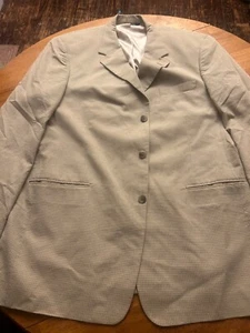 Brooks Brothers Blazer Mens 44L 100% Cotton Tan Lined 3 Button - Picture 1 of 8