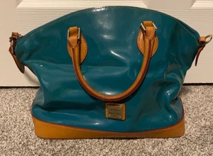 Dooney & Bourke Darcy One Size Patent Leather Crossbody Tote Bag Teal No Strap - Picture 1 of 15