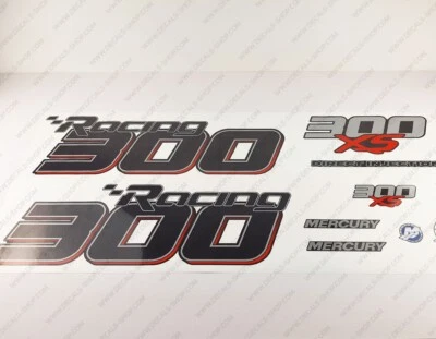 Mercury Racing 300XS Optimax DFI 2016-2017 outboard engine Flat decals set Red Foto 1 de 4