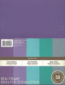 Cool Waters Recollections 8.5x11" Cardstock Scrapbook Paper New 50 Sheets Purple - Picture 1 of 1