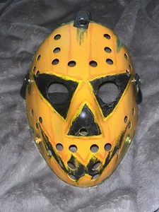 Pumpkin Friday The 13th Hockey Mask Custom - Picture 1 of 1