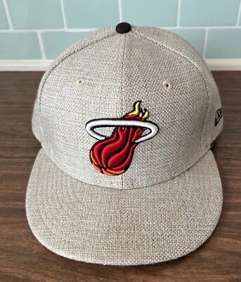 Miami Heat New Era 9Fifty NBA Hardwood Classics Fitted Hat 7 3/8 Gray Fitted - Image 1 of 4