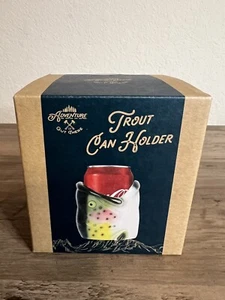 Porta latas de trucha Adventure Out There 12 oz. Caja abierta realista pintada a mano - Imagen 1 de 17