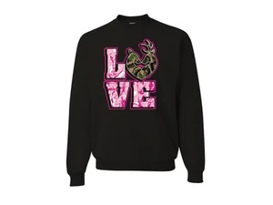 Sudadera LOVE BUCK DOE Linda Parejas JERZEES CUELLO REDONDO LA MEJOR SM a 5XL - Imagen 1 de 12