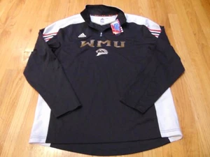 ADIDAS SCORCH NCAA WESTERN MICHIGAN BRONCOS 1/4 ZIP PULLOVER SHIRT SIZE L - Picture 1 of 3