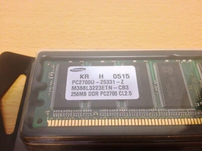 SAMSUNG - 1 x 256MB DDR-PC2700 333MHz NON-ECC - 184 Pin - (PC/MAC) - (USED) - Image 1 of 2