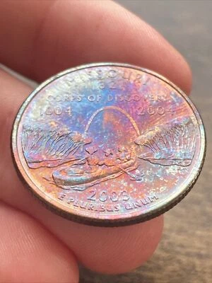 2003 D Missouri State Quarter Actual Coin Remarkable Blue Purple Tone!! TK4018* - Image 1 of 4