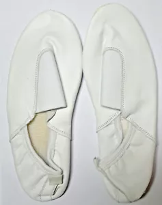 Ballettschuhe Gymnastikschuhe Schläppchen Leder Tanz Turnschläppchen Weiß Gr 42 - Bild 1 von 7