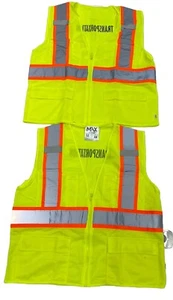 2X MAX430 SAFETY VEST TRANSPORTATION W/SILVER REFLECTIVE 4 FRONT BAGS MEDIUM - Picture 1 of 5
