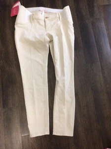 Isabel Maternity Side Panel Skinny Maternity Jeans - Ecru Off White NWT 10 - Picture 1 of 9