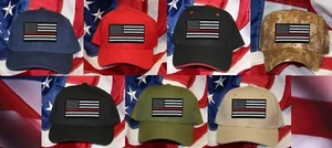 RED LINE US FLAG HAT PATCH CAP FIRE DEPARTMENT FIREMEN QUILT GIFT FD USA - Imagen 1 de 16