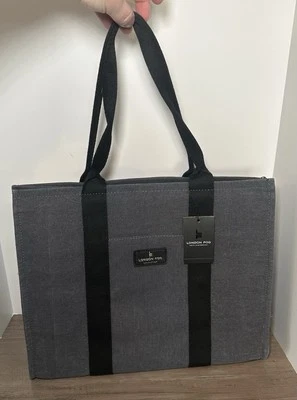 Bolso de Mano London Gris Niebla y Negro Lona con Cremallera Nuevo con Etiquetas Foto 1 de 4