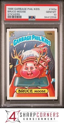 1986 GARBAGE PAIL KIDS STICKERS #142a BRUCE MOOSE SERIES 4 PSA 10 - Image 1 of 2