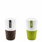 White 8oz. Ceramic Cup w/ Gripped Silicone Sleeves for Hot Tea and Coffee