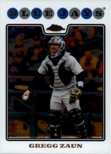 2008 Topps Chrome Toronto Blue Jays Baseball Card #189 Gregg Zaun