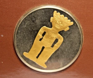 Frankling Mint Silver 1977 El Museo Del Oro ADORNO FIGURA HUMANA LUCIENDO JOYAS - Picture 1 of 11