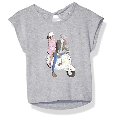 DKNY Girls' Little Short Sleeve T-Shirt Scooter Tee Size 4 - Image 1 of 4