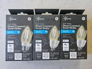 3 Pack - GE Cync LED WiFi Smart Bulbs - 93130197 Medium Base, Warm White, 6W - Picture 1 of 1