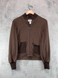 VTG Norton Studio Jacket Womens 6 Brown Full Zip Rib Sweater Cuffs Collar Ladies - Picture 1 of 7