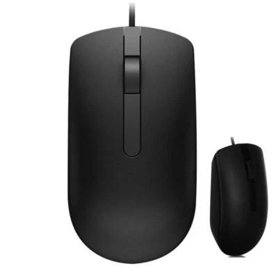 Dell MS116 Wired Mouse 1000DPI Optical Portable Business Scroll Wheel Mice Black - Image 1 of 4