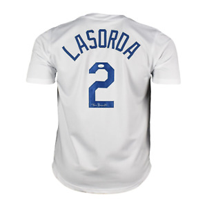 Tommy Lasorda Signed Los Angeles White Jersey (PSA)
