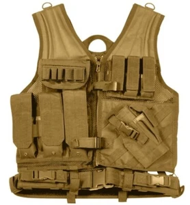 Rothco Cross Draw MOLLE Tactical Vest - Coyote - Picture 1 of 1