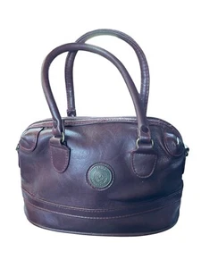 Y2K Mini Crossbody Pacific Connections Faux Leather Maroon Zipper 2 Handles - Picture 1 of 6