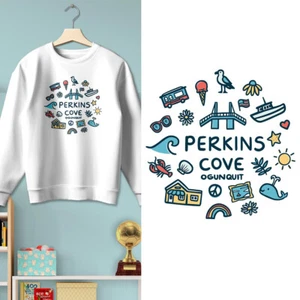 Perkins Cove Maine Sweatshirt, Youth Unisex XS-XL, Cotton Poly Blend - Picture 1 of 7