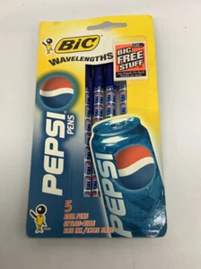 Vintage 1998 Pepsi Stifte BIC Wellenlängen 5 Pepsi Kugelschreiber blaue Tinte PepsiCo neu - Bild 1 von 3