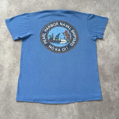 Camisa Astillero Naval Pearl Harbor Años 80 De Colección Para Hombres M Hawaii Militar Foto 1 de 4