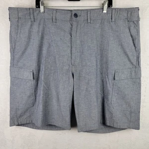 Lee 48 Cargo Shorts Extreme Comfort Stretch Waist Band Gray Chambray Preppy Dad - Picture 1 of 11