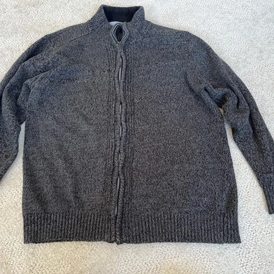 Suéter Oscar De La Renta Cremallera Completa Para Hombre Talla M Gris Manga Larga Sherpa Cuello Simulado Foto 1 de 4