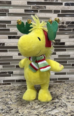 Peanuts Woodstock Музыкальные Танцы Боковой Степпер Желтый Плюшевый 14" Рождественские РАБОТЫ! - Изображение 1 из 4